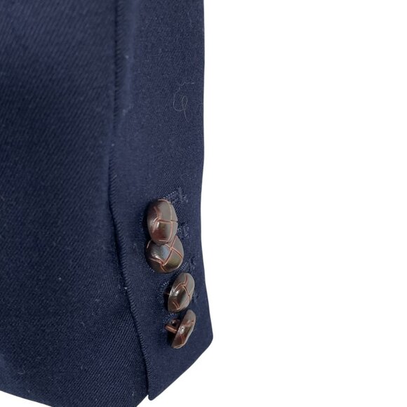 J.Crew Factory Wool-Blend Navy Blue Two-Button Blazer Size 6 Tailored Jacket - Picture 8 of 16